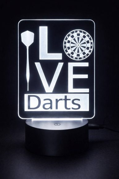 „ I Love Darts im Acrylglas"